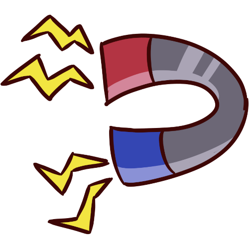 image of a horshehose magnet with lightning coming off of it.
